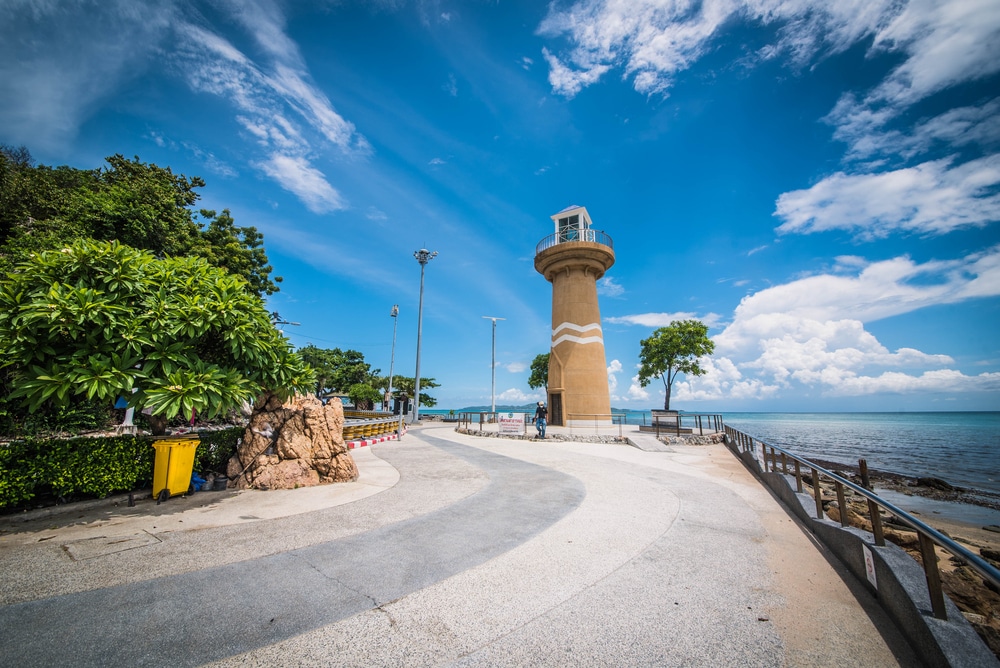 Lighthouse,On,The,Tip,Of,Bali,Hai,Cape,,Pattaya,,Thailand,